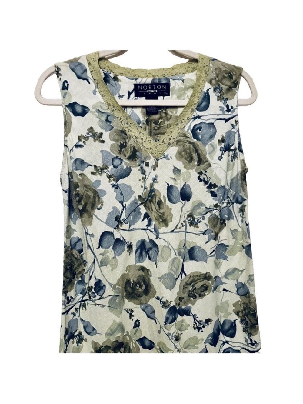 Norton Vintage Green Floral Sleeveless Petites Dress - Picture 3 of 8